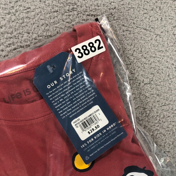 Life Is Good Shirt Adult Small Red Crusher Vacay Mode Coffee Hammack Sun Cotton - Picture 12 of 12